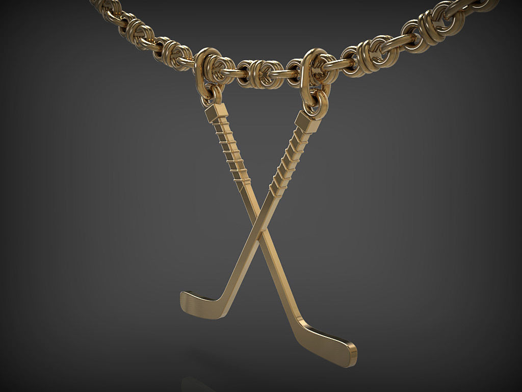 Hockey sticks - Pendant 3D print model_8