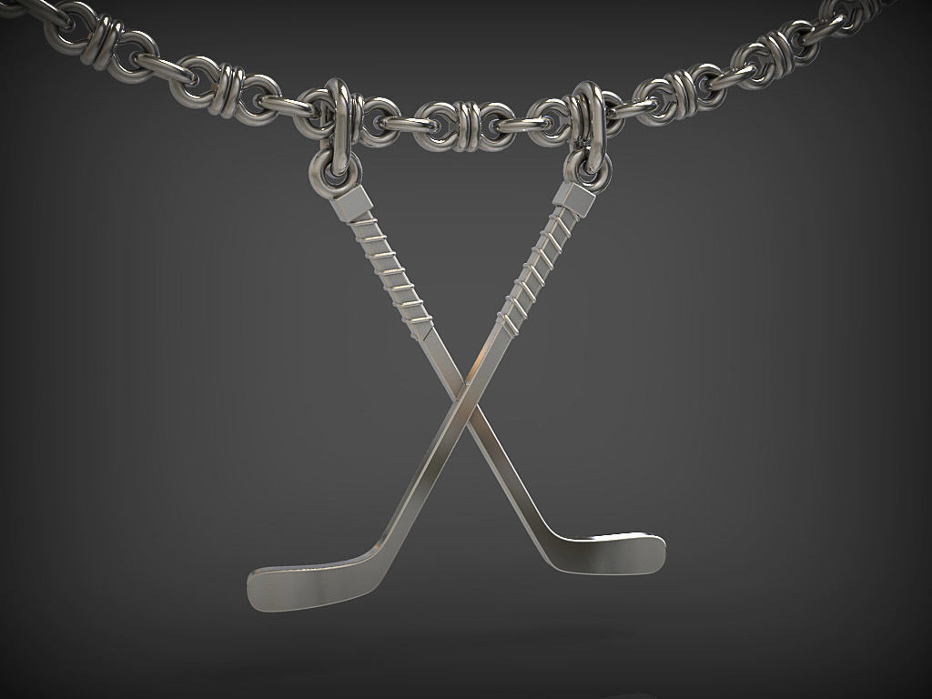 Hockey sticks - Pendant 3D print model_7