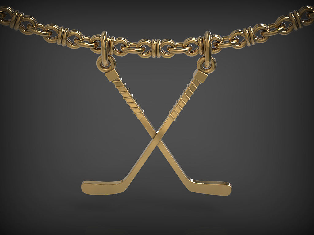 Hockey sticks - Pendant 3D print model_11