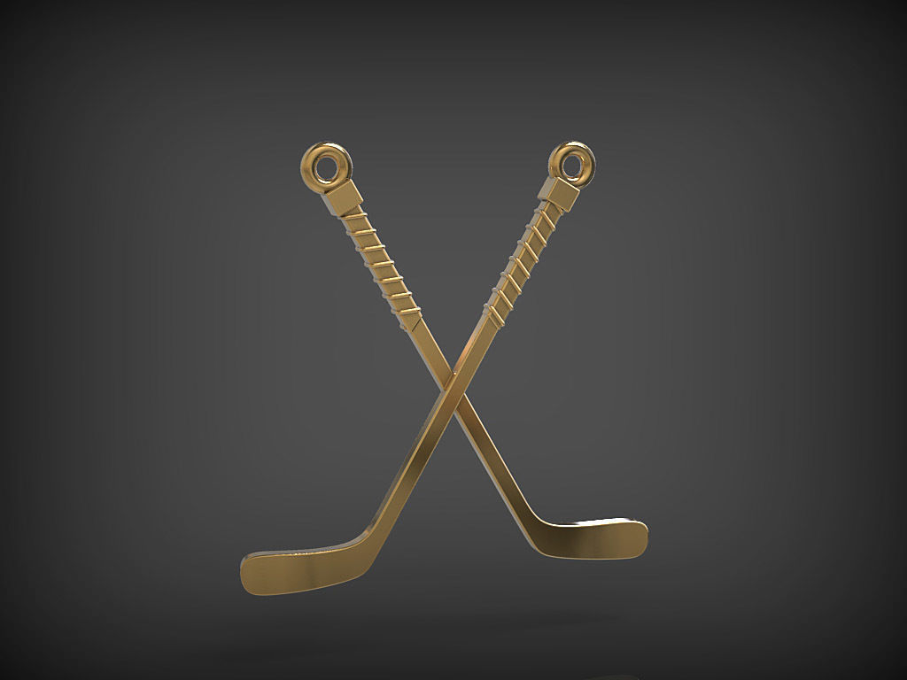 Hockey sticks - Pendant 3D print model_1
