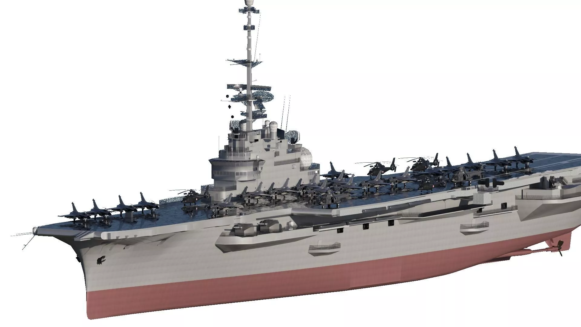 FRENCH NAVY 1960S AIRCRAFT CARRIER 3D model
