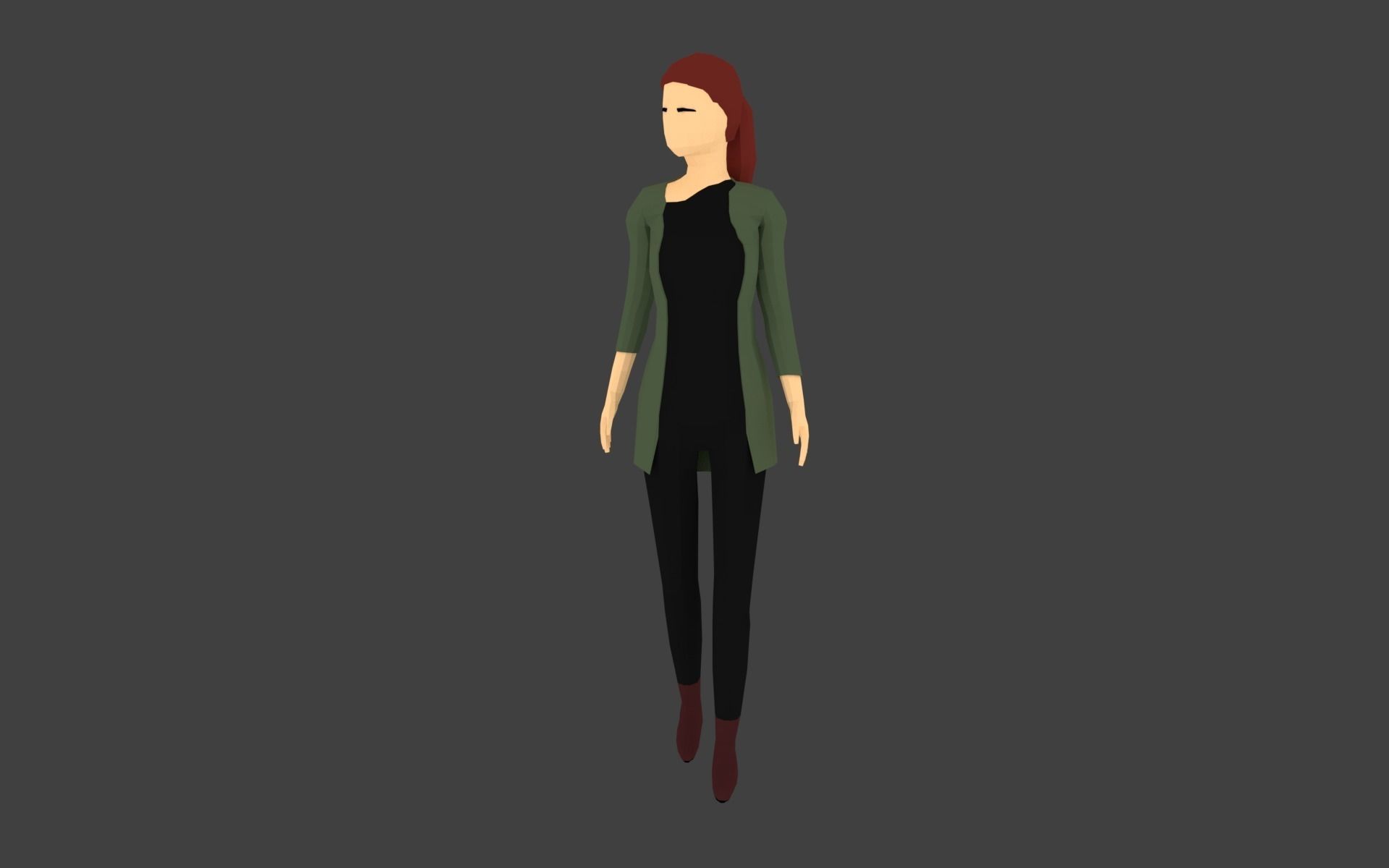 Low-poly Woman Casual Clothes 2 Low-poly 3D model