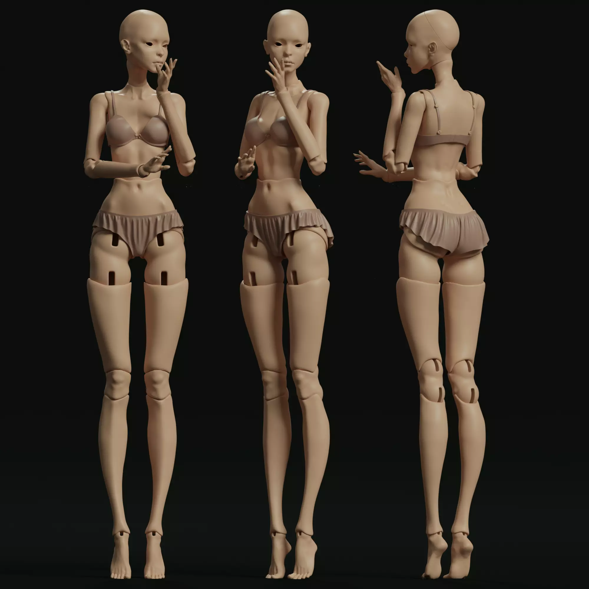Grace 3D BJD Doll articulateddolls 3Dcustomdol 3D model