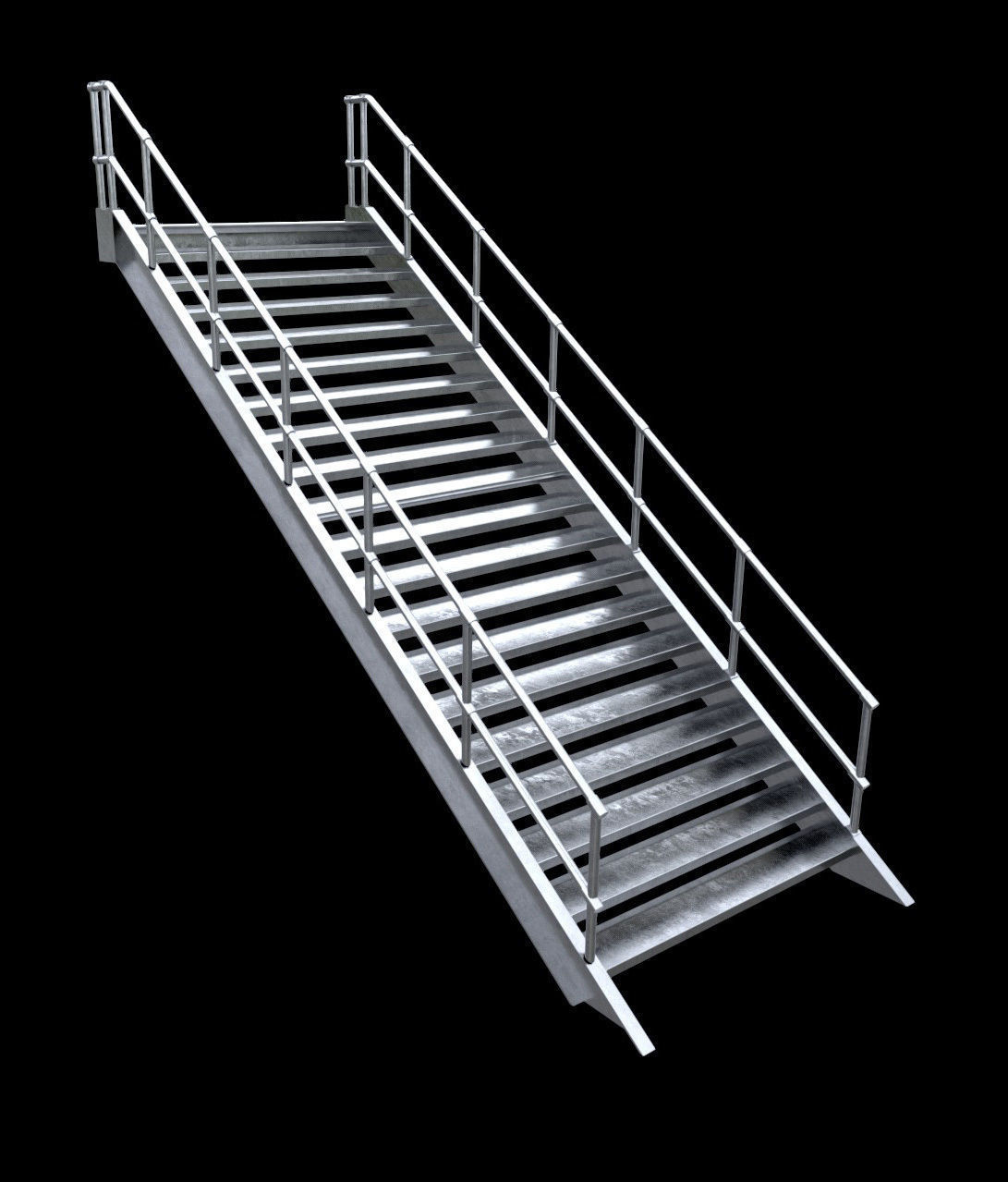 Metal Stairs - PBR - Textured Low-poly 3D model_1
