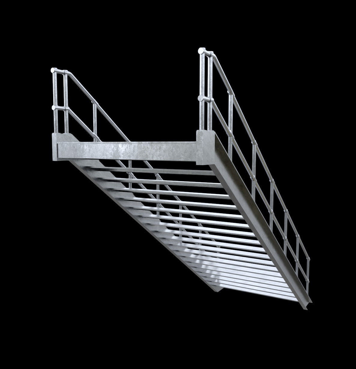 Metal Stairs - PBR - Textured Low-poly 3D model_4