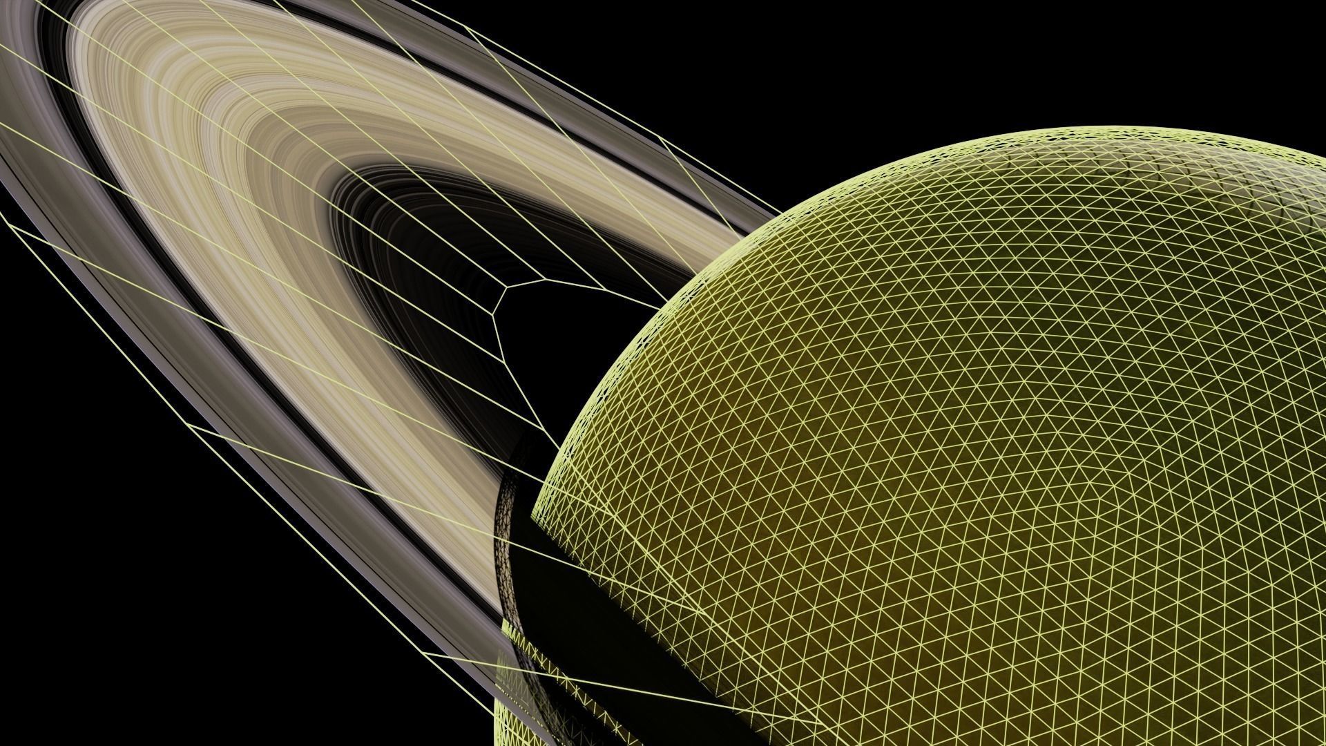 Saturn 16K Photorealistic Low-poly 3D model_57