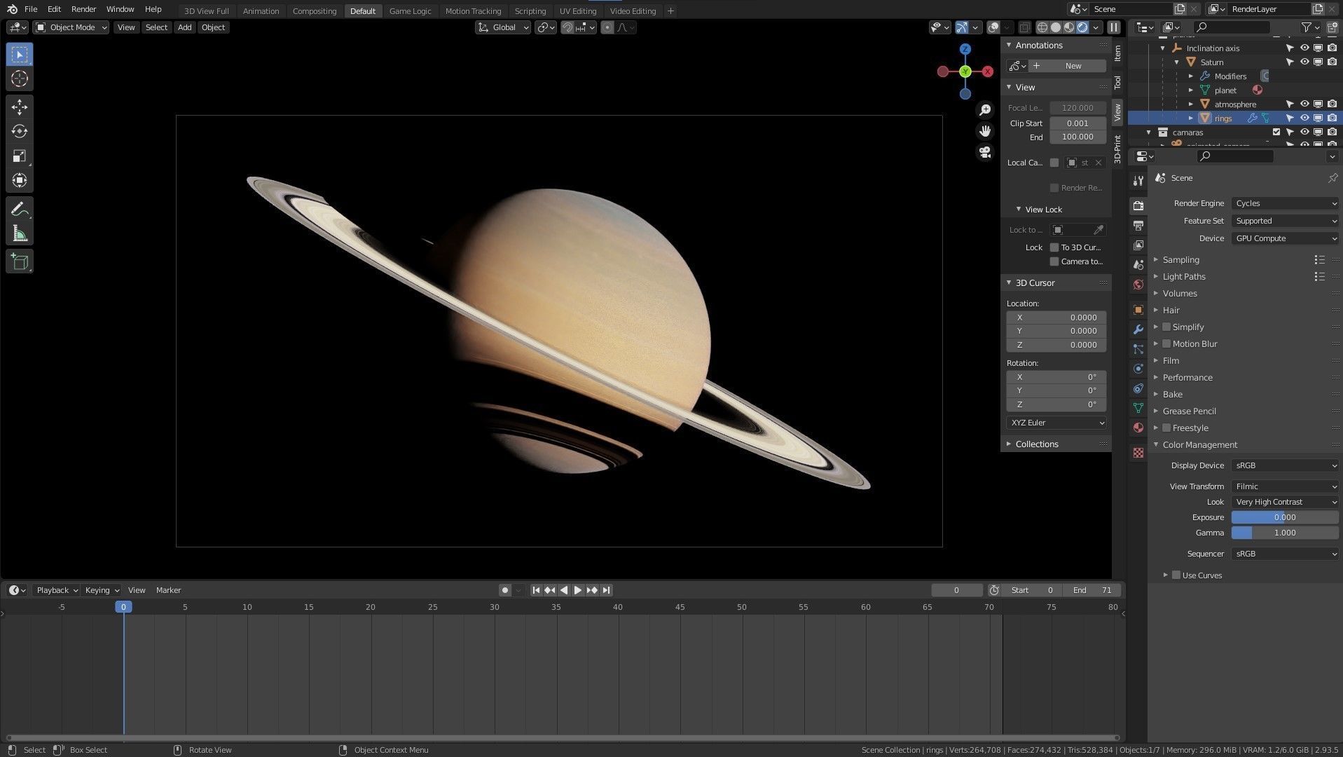 Saturn 16K Photorealistic Low-poly 3D model_52