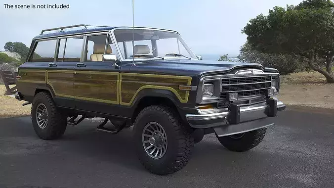 Jeep Grand Wagoneer SUV 1980s Black 3D model 3
