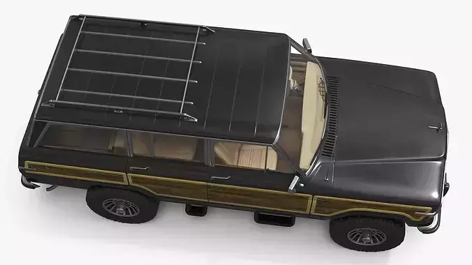 Jeep Grand Wagoneer SUV 1980s Black 3D model 7