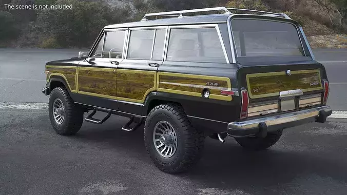 Jeep Grand Wagoneer SUV 1980s Black 3D model 2