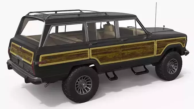 Jeep Grand Wagoneer SUV 1980s Black 3D model 6