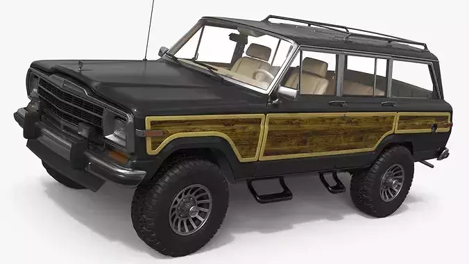 Jeep Grand Wagoneer SUV 1980s Black 3D model