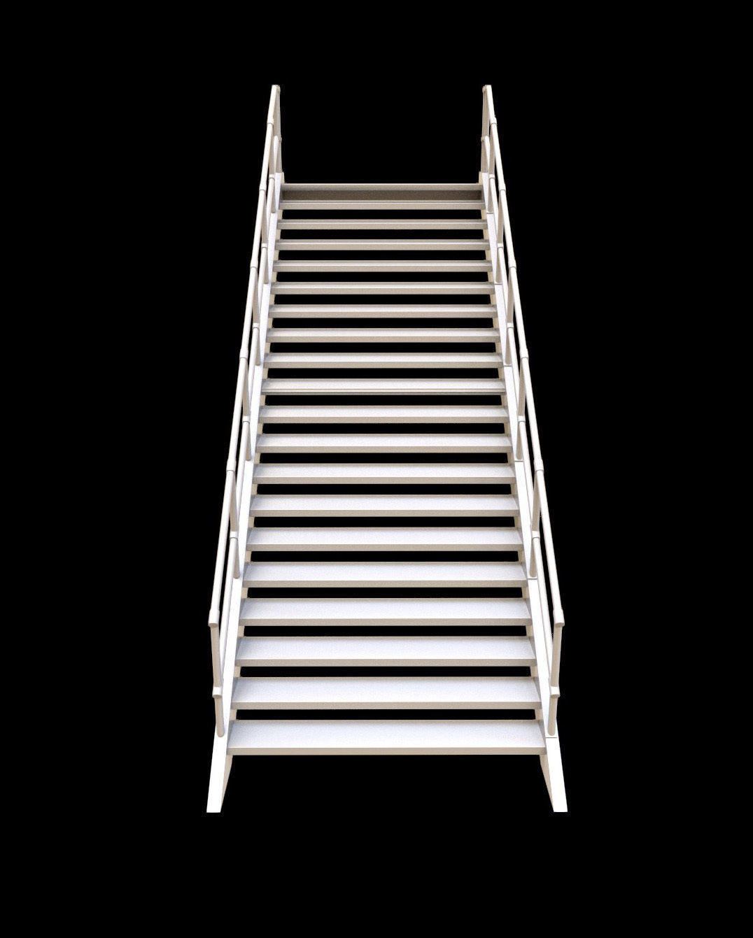 Metal Stairs Low-poly 3D model_3