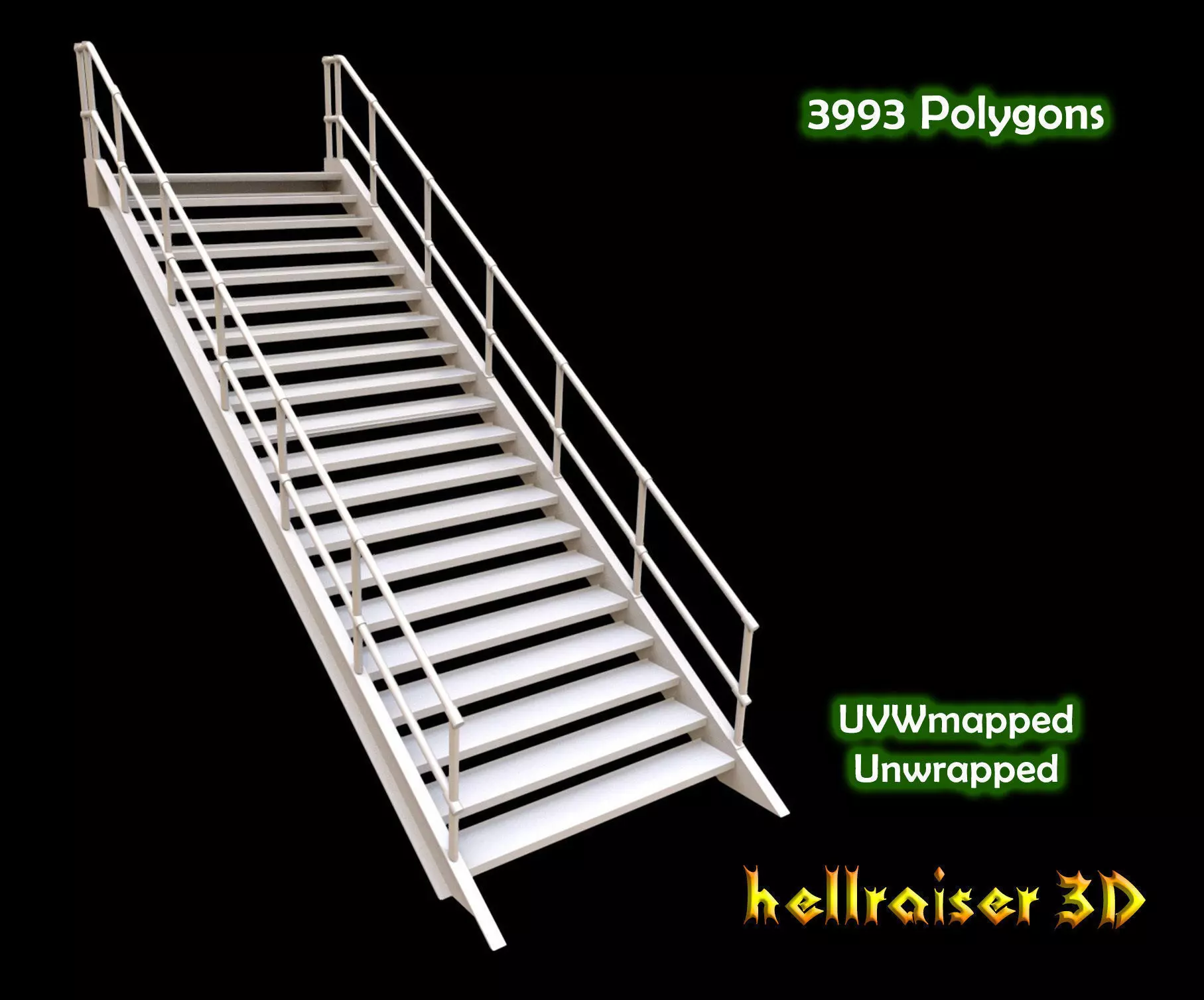 Metal Stairs Low-poly 3D model_0