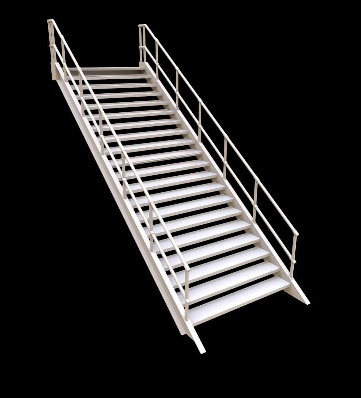 Metal Stairs Low-poly 3D model_1