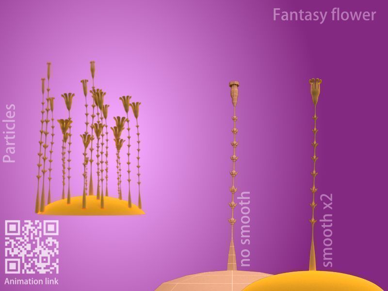 Fantasy flower Low-poly 3D model_5