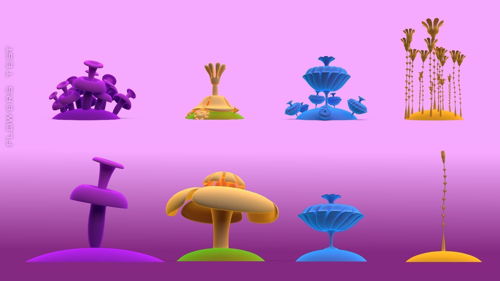 Fantasy flower Low-poly 3D model_0
