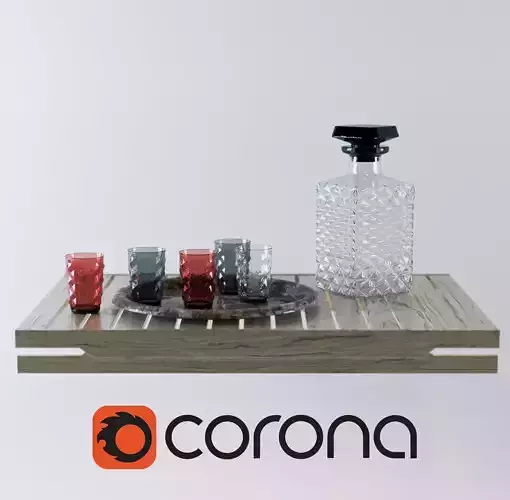 Crystal glasses and a bottle