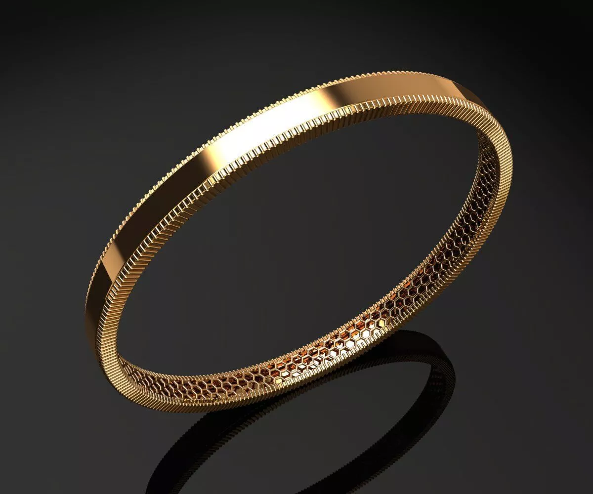 1563 Luxury Gold Finish Bangle 60MM-15gm 3D print model