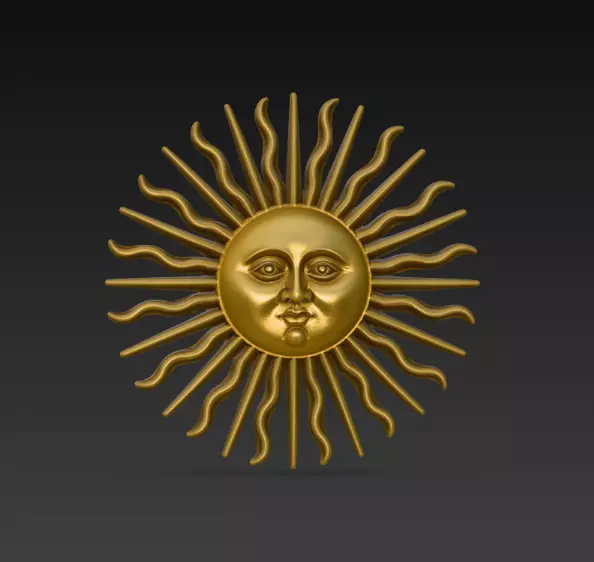 Sol de Mayo - Emblema nacional Argentino STL Free 3D print model