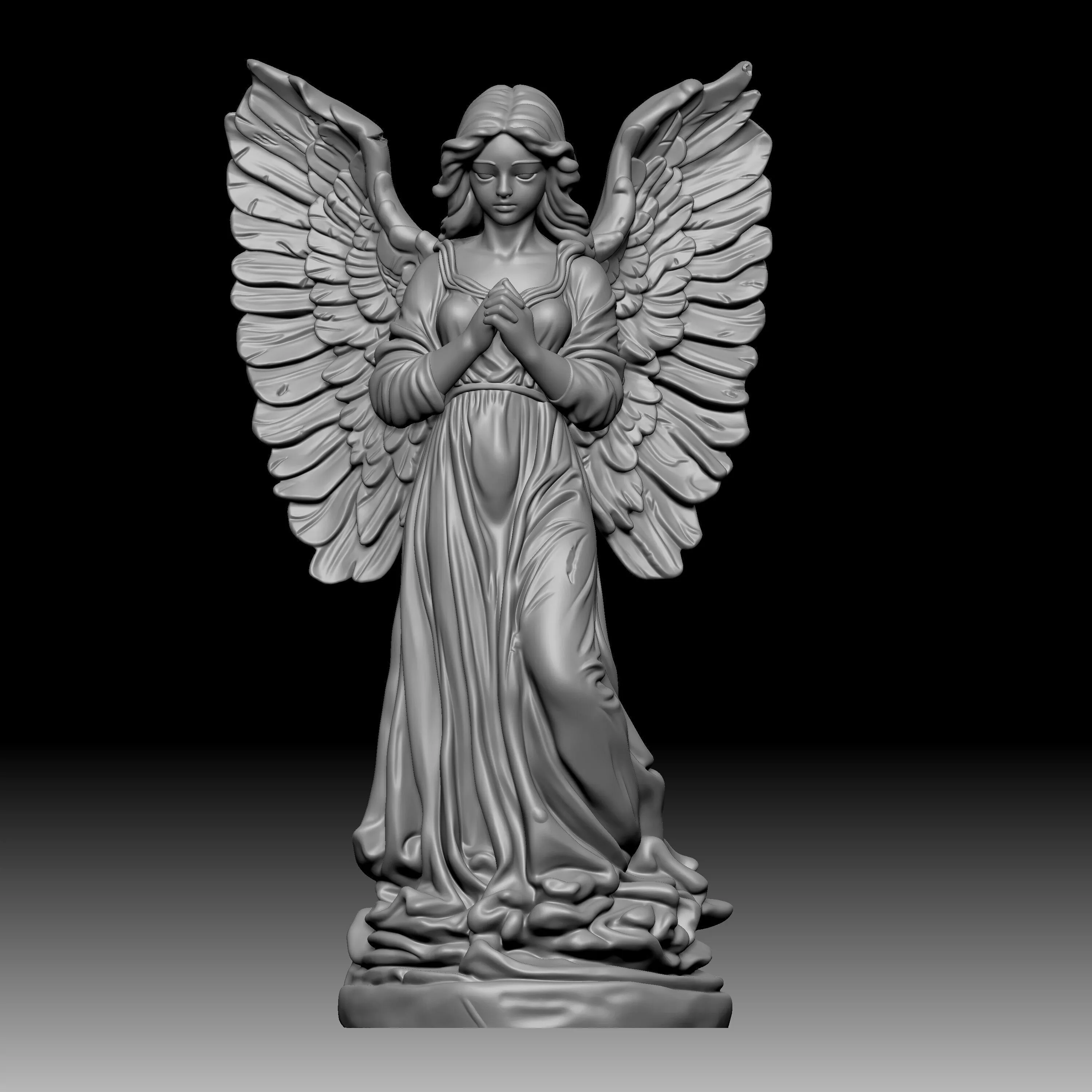 praying angel statue 3D print model