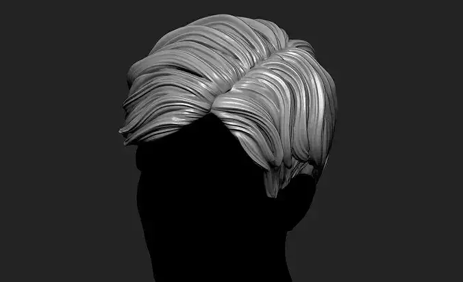Short Female  3D Hair Model OBJ-STL 3D print model