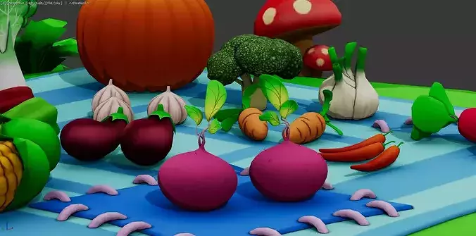 Vegetable garden asset pack Low-poly 3D model 6