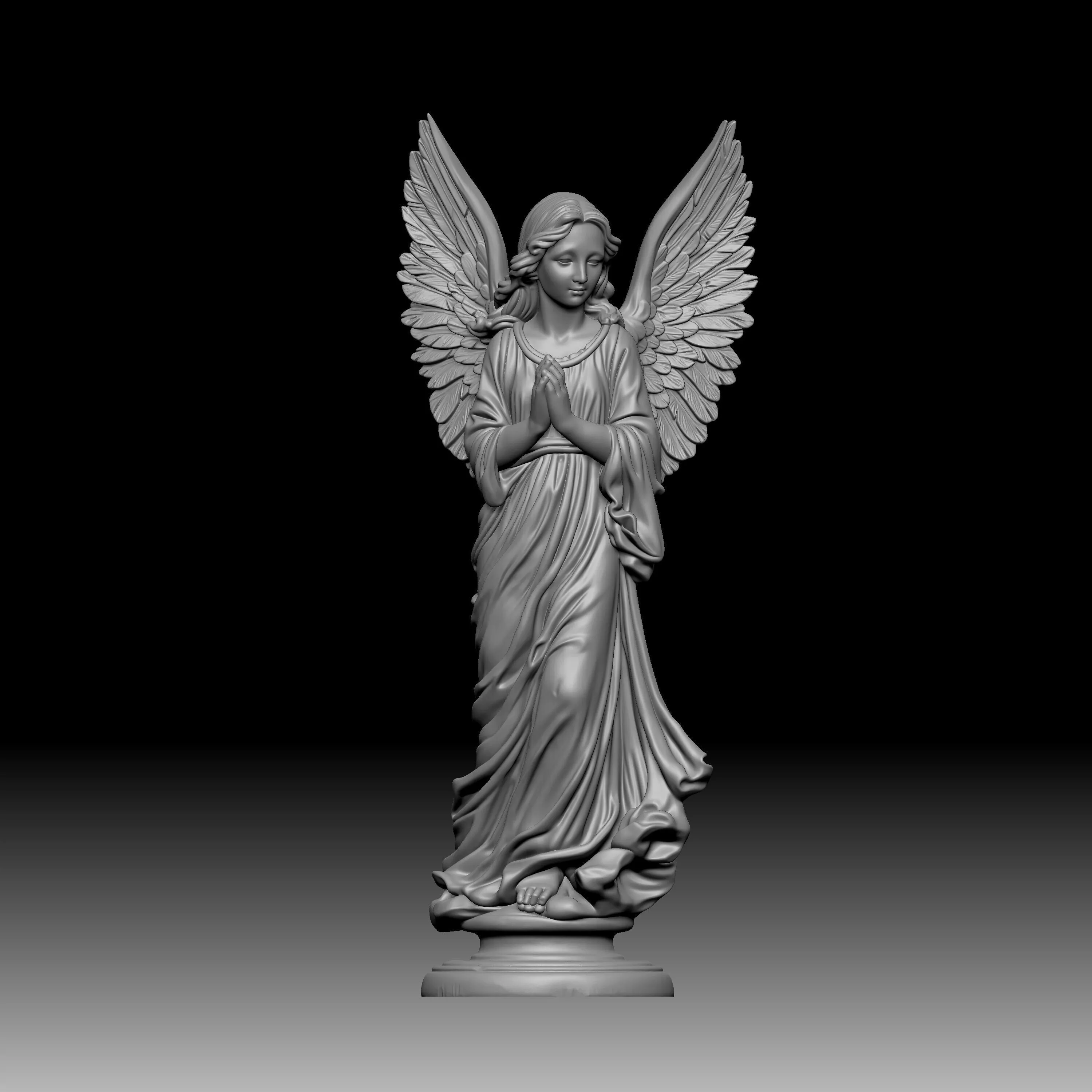 praying baby angel statue 3D print model