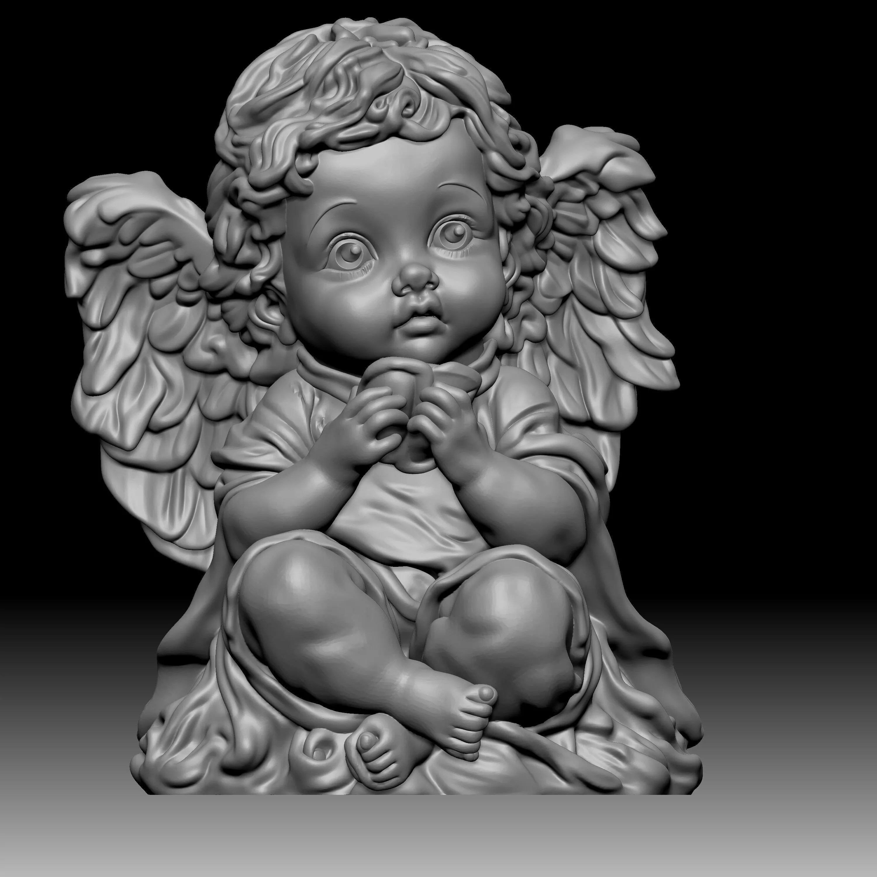 an angel statue 3D print model