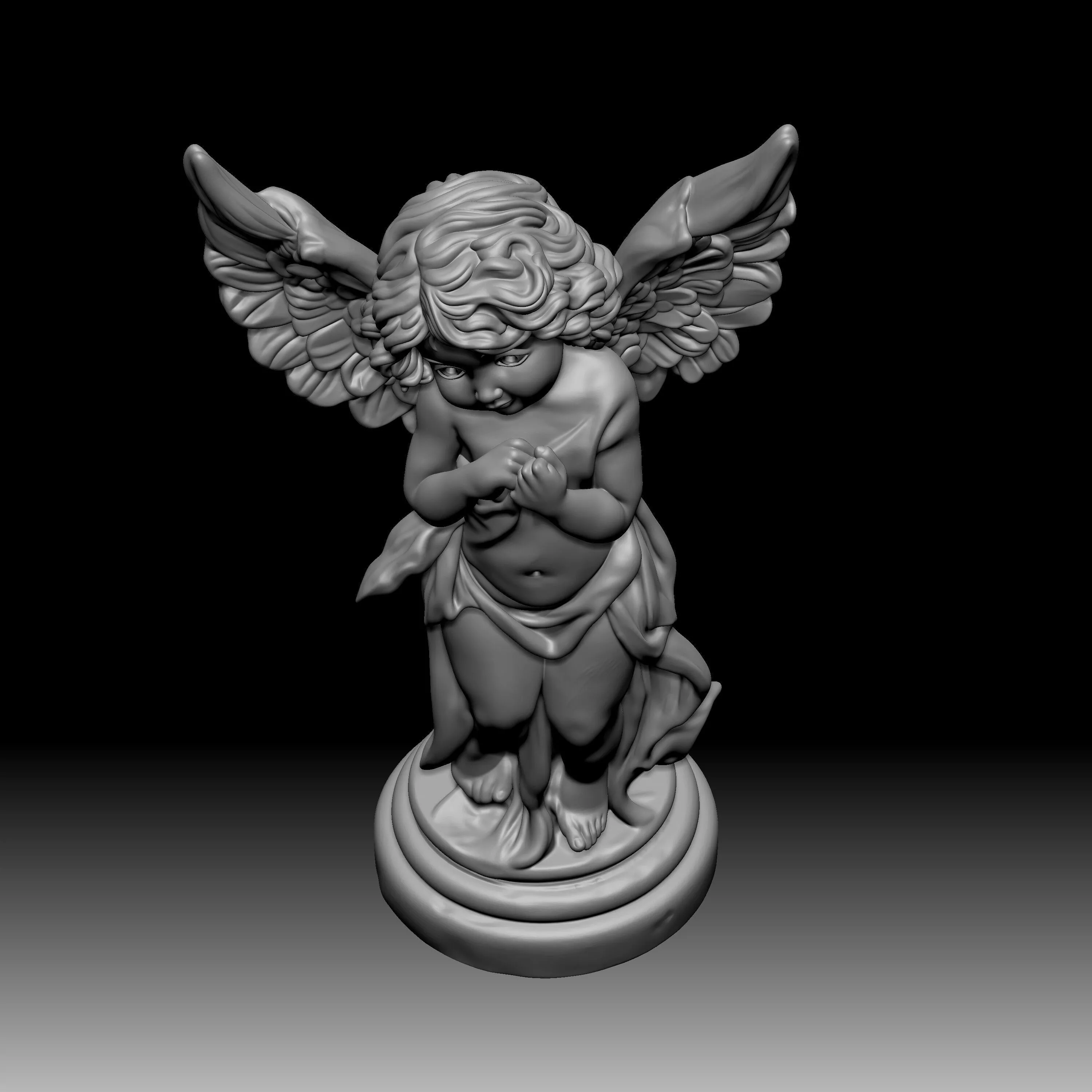 praying baby angel statue 3D print model