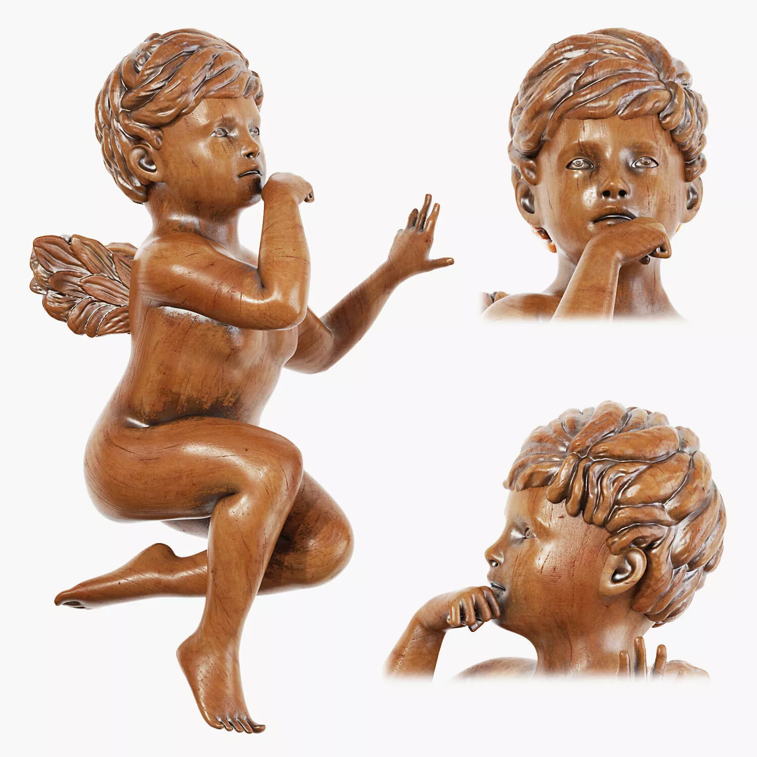 Statuette angel cupid 02 3D model