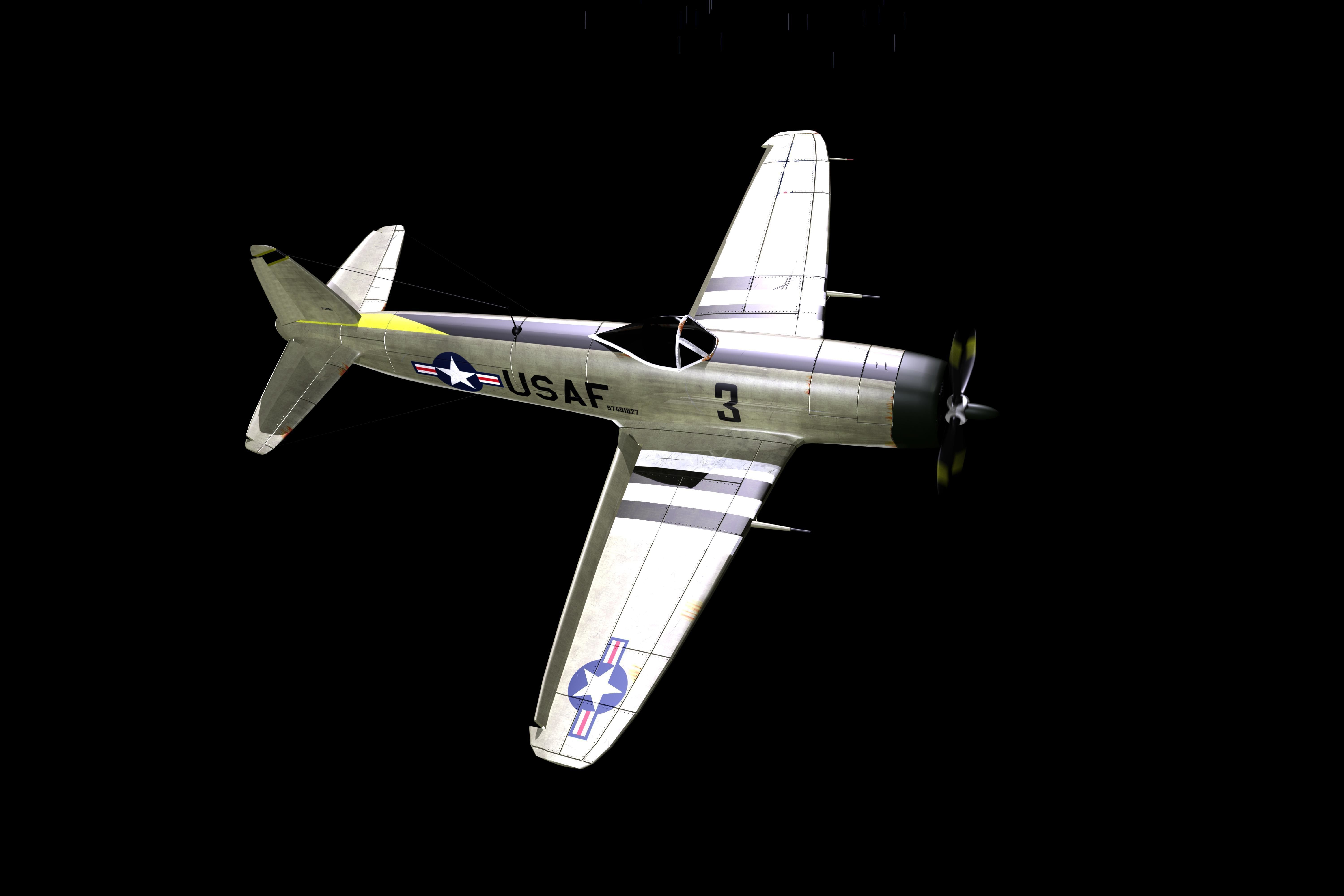 WWII USA Style Fighter Plane Free 3D model_1