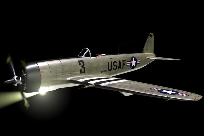 WWII USA Style Fighter Plane Free 3D model