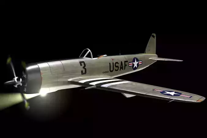 WWII USA Style Fighter Plane Free 3D model