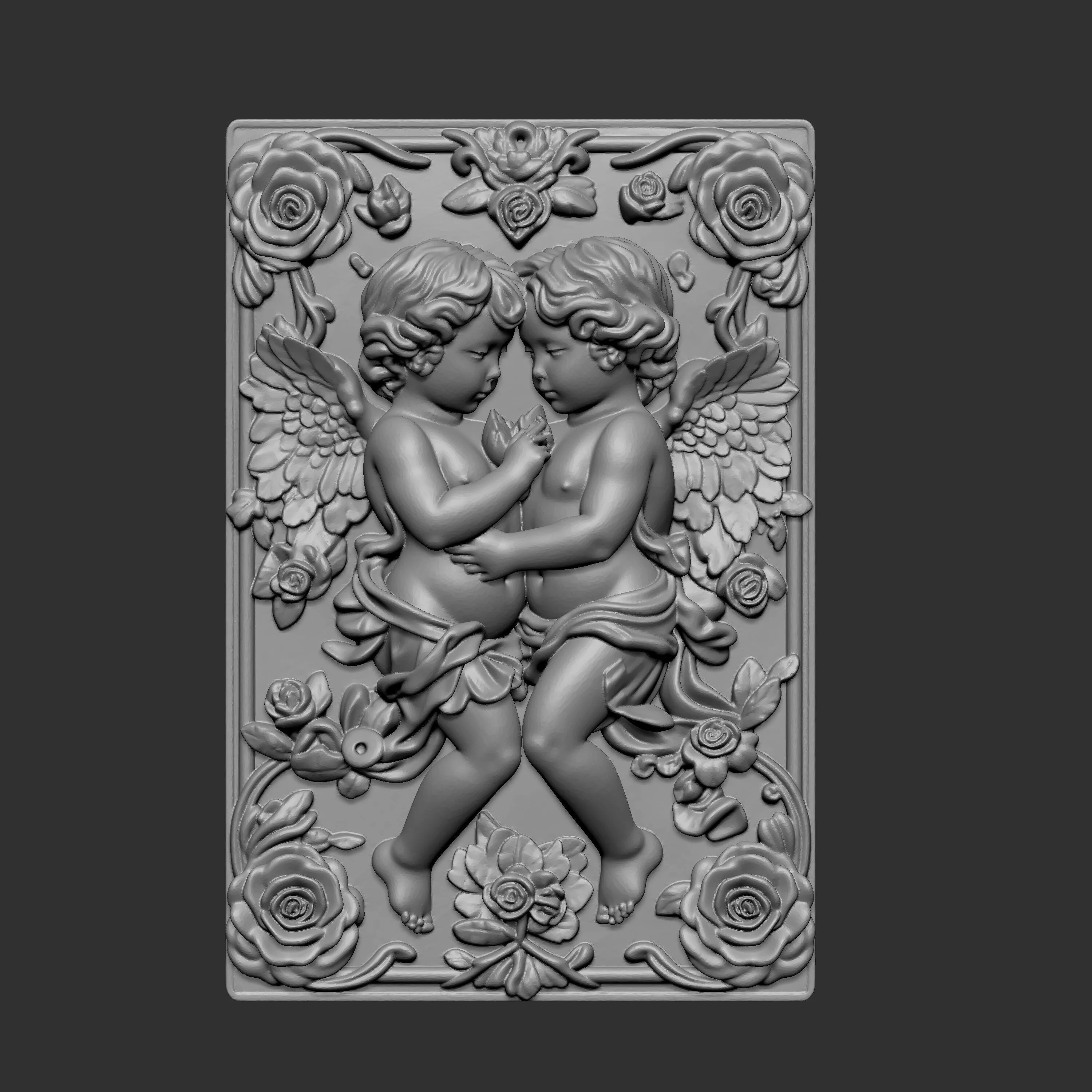 two angel statue 3D print model