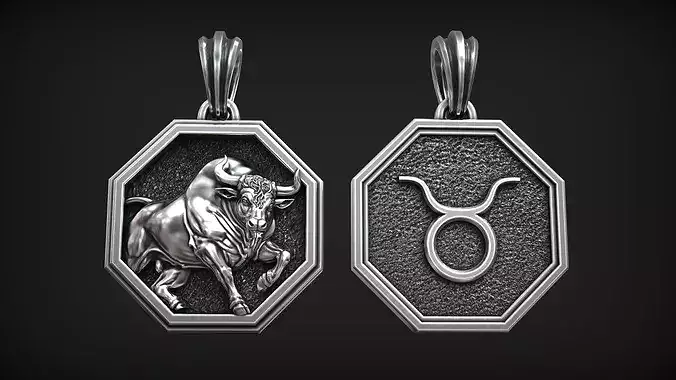 Taurus Zodiac Sign Bull Horoscope Astrology Pendant
