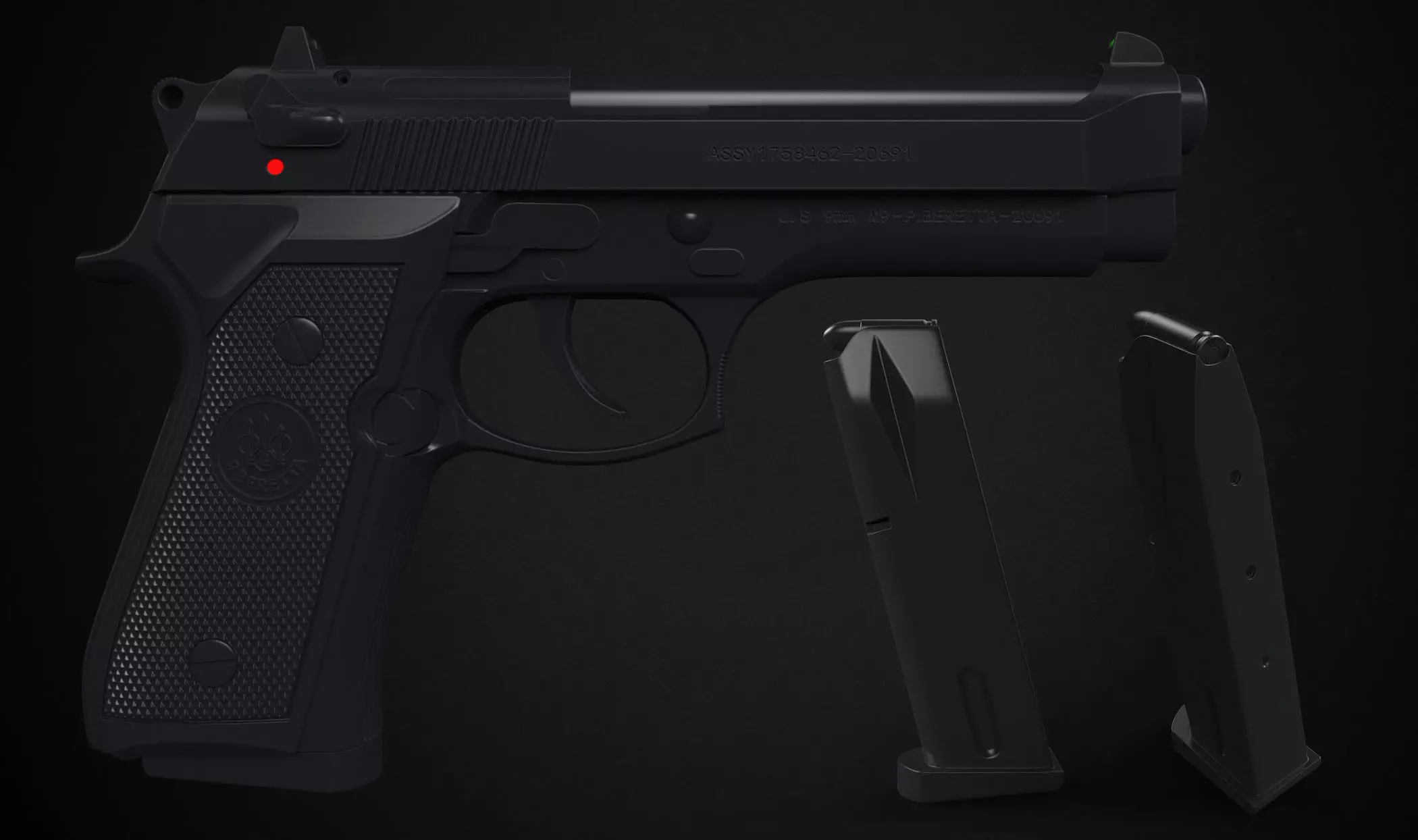 M9 Beretta - High poly 3D model