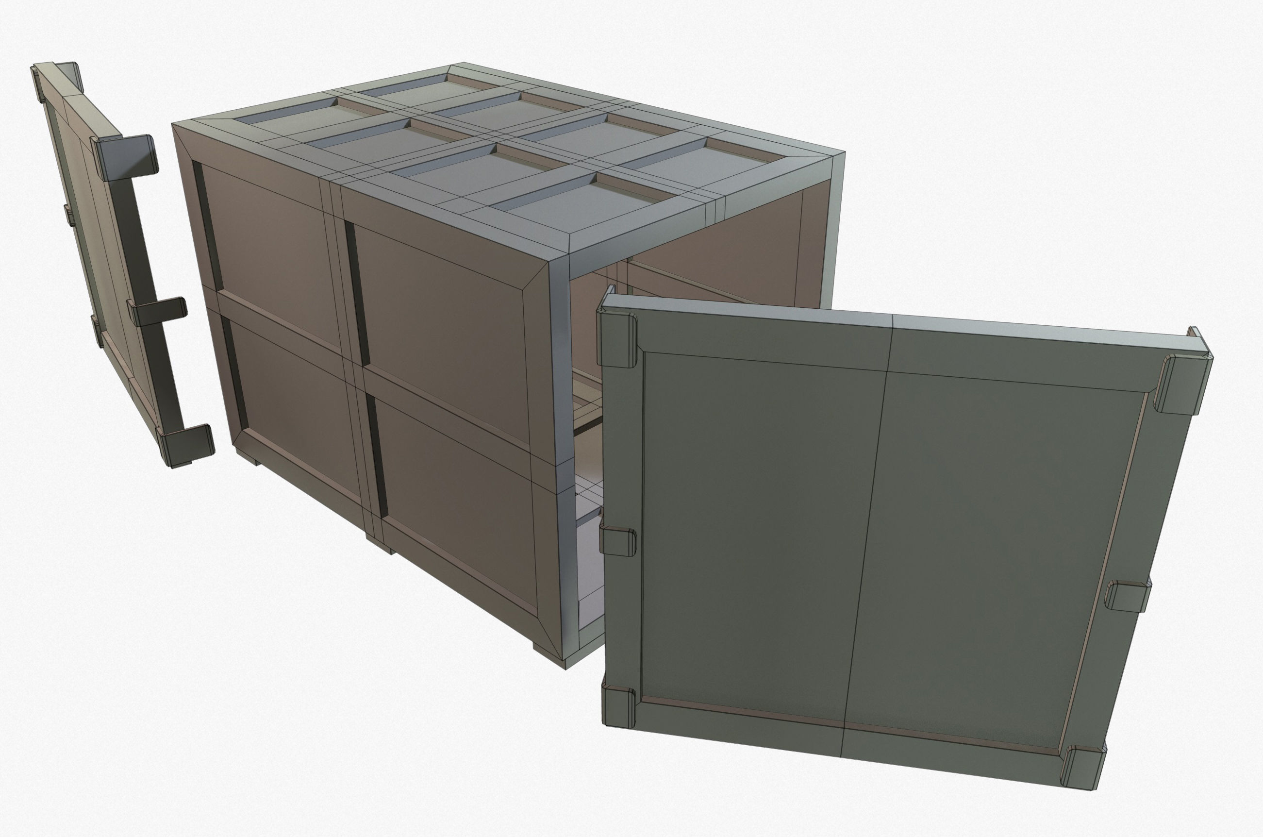 Retro Crate Collection Game Ready PBR Textures Low Poly Low-poly 3D model_67