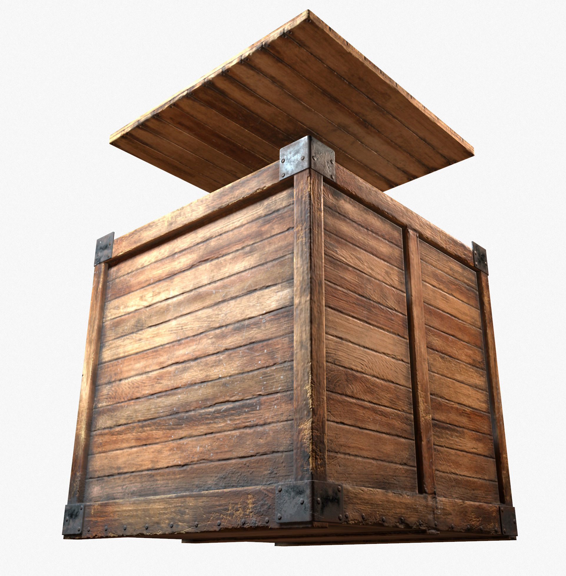Retro Crate Collection Game Ready PBR Textures Low Poly Low-poly 3D model_7