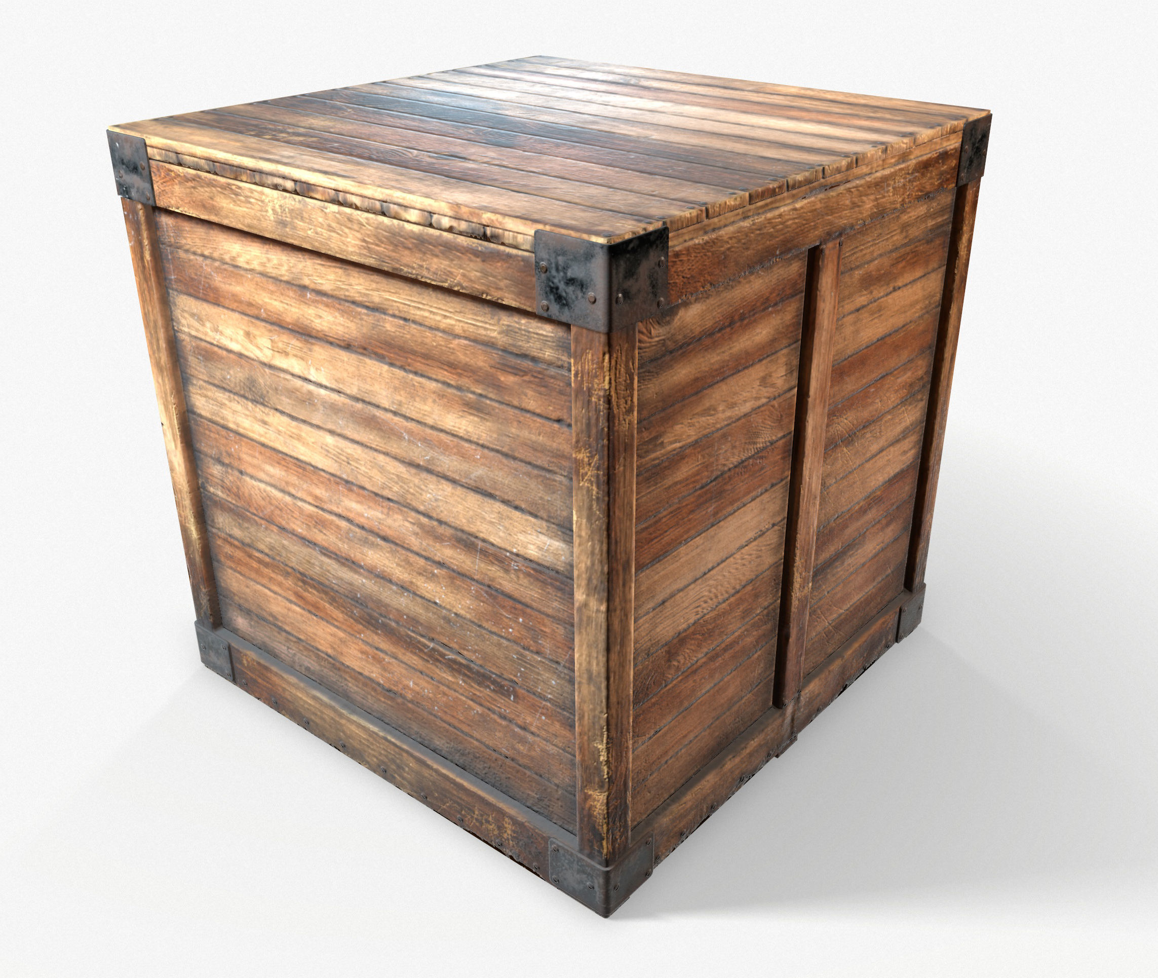 Retro Crate Collection Game Ready PBR Textures Low Poly Low-poly 3D model_4