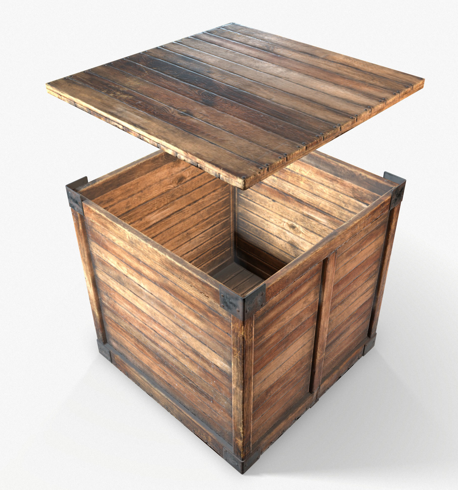 Retro Crate Collection Game Ready PBR Textures Low Poly Low-poly 3D model_6