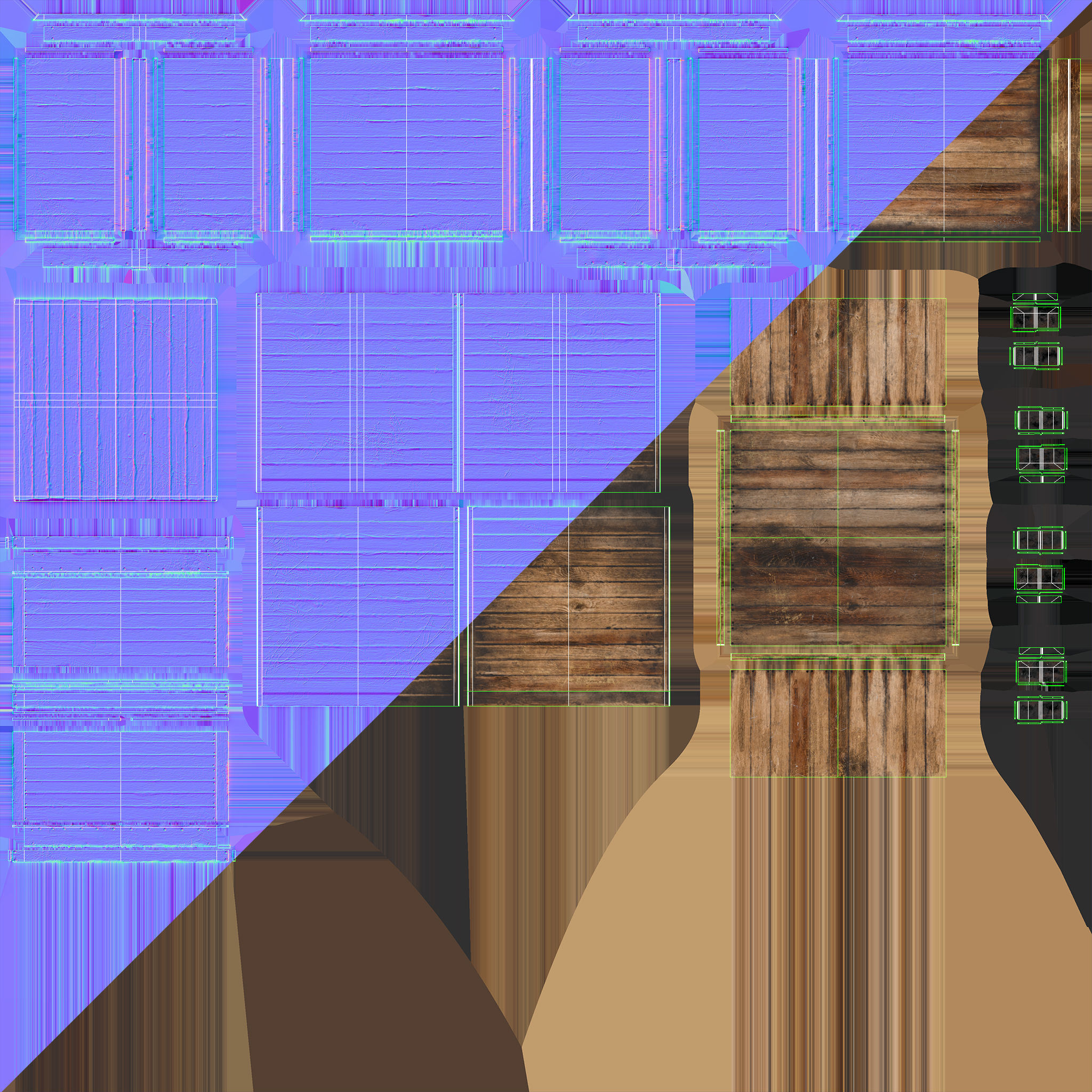 Retro Crate Collection Game Ready PBR Textures Low Poly Low-poly 3D model_17