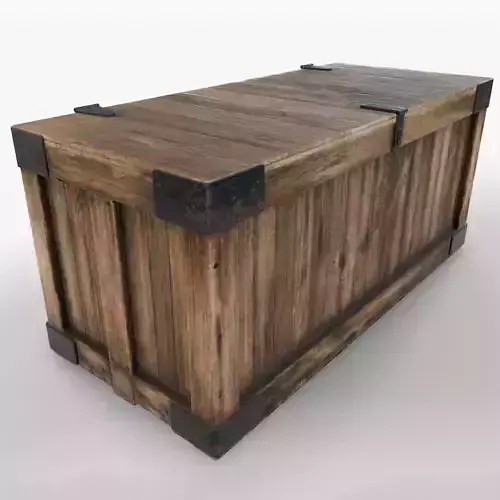 Wooden Retro Crate Game Ready PBR Textures Low Poly