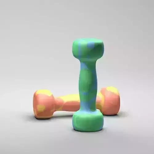 Dumbbells two colorful Free low-poly 3D model
