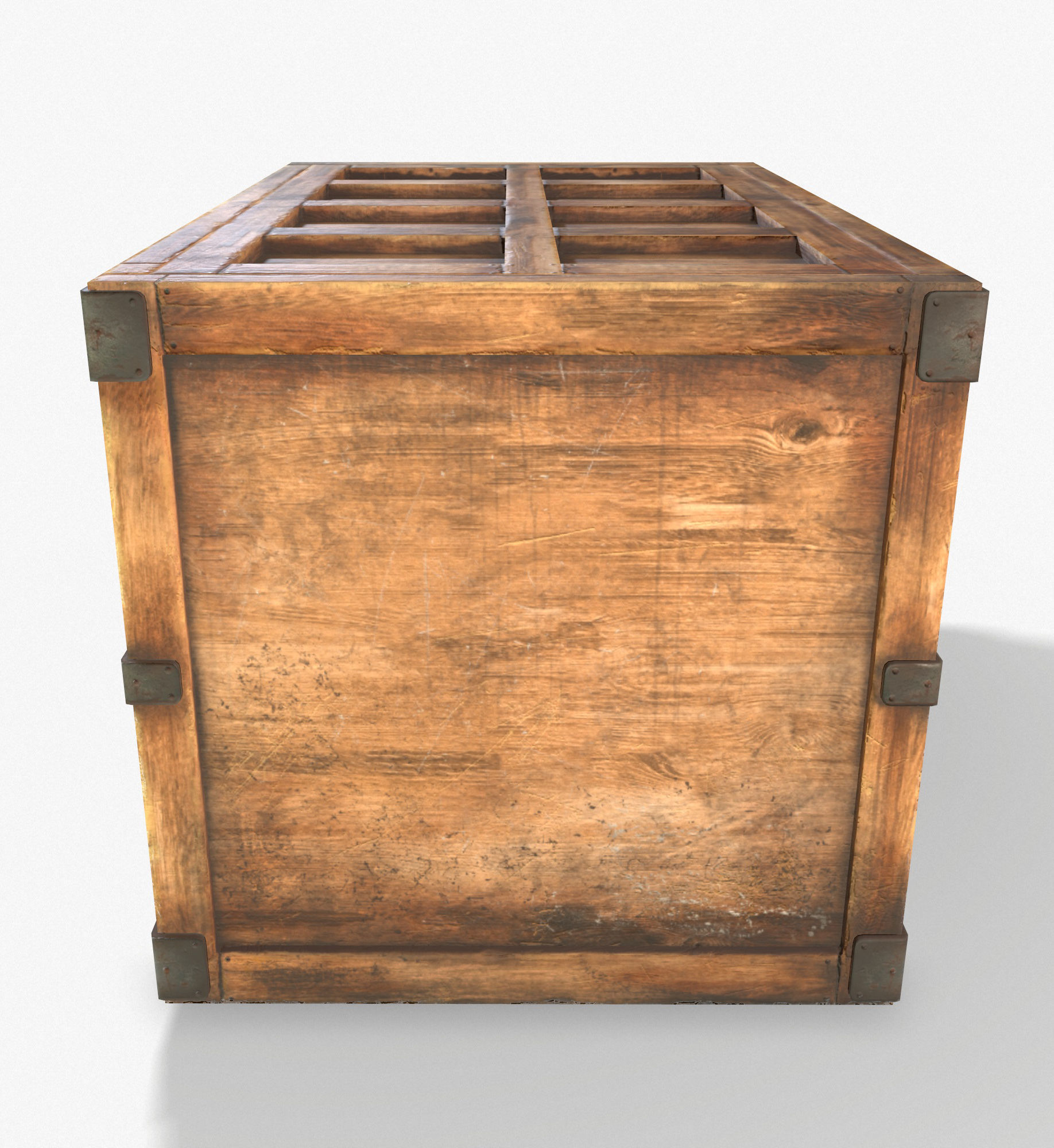 3D Wooden Crate Game Ready PBR Textures Low Poly Low-poly 3D model_5