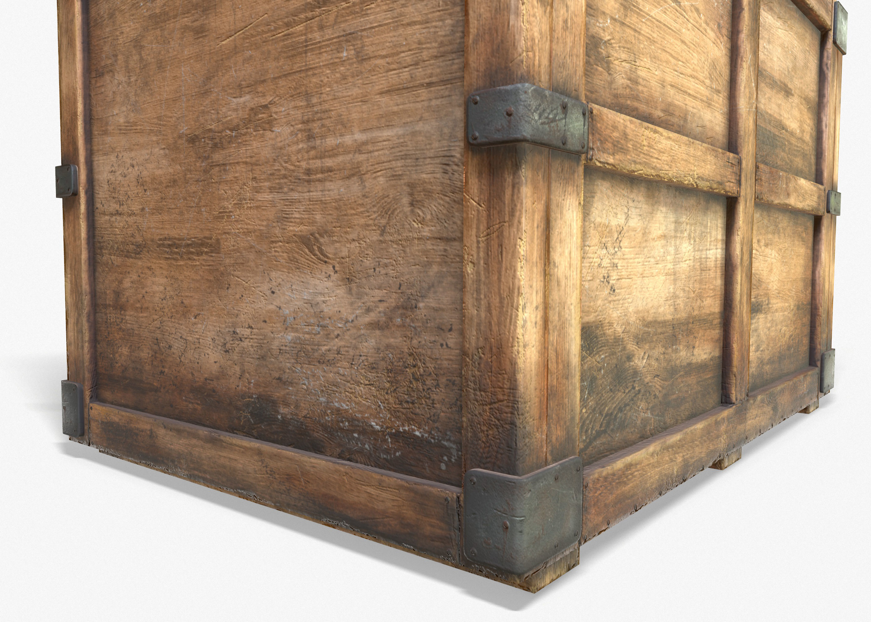 3D Wooden Crate Game Ready PBR Textures Low Poly Low-poly 3D model_2