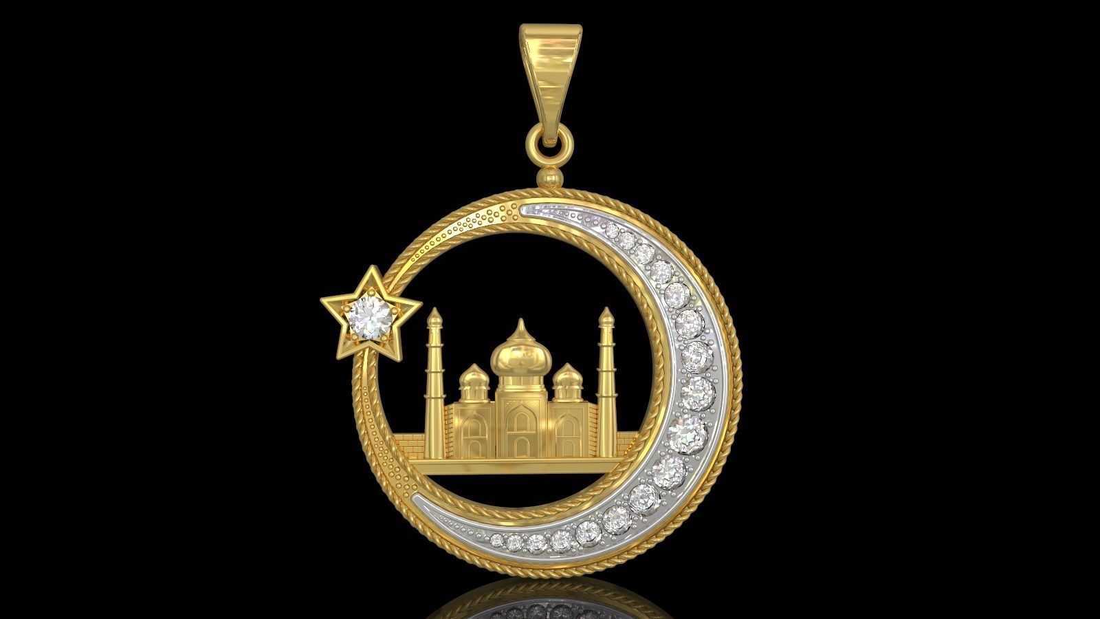 Muslim mosque pendant 3D print model