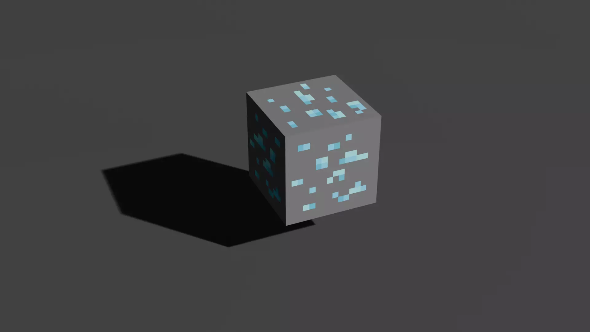 Minecraft Diamond Ore - Voxel 3D Model - Printable STL OBJ 3D print model