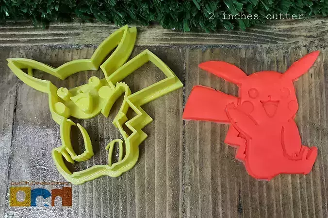 Pokemon Hi Pikachu cookie cutter 3D print model
