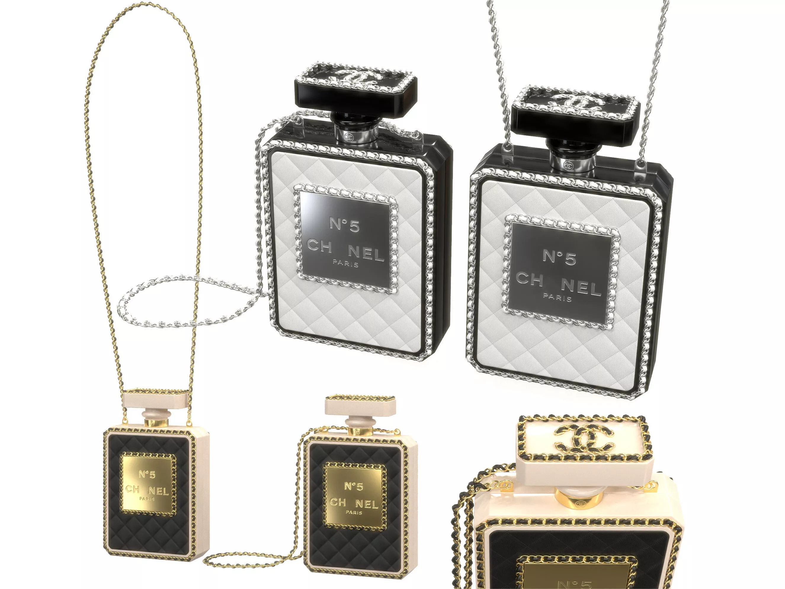 Perfume 5 Bottle Bag Low-poly 3D model